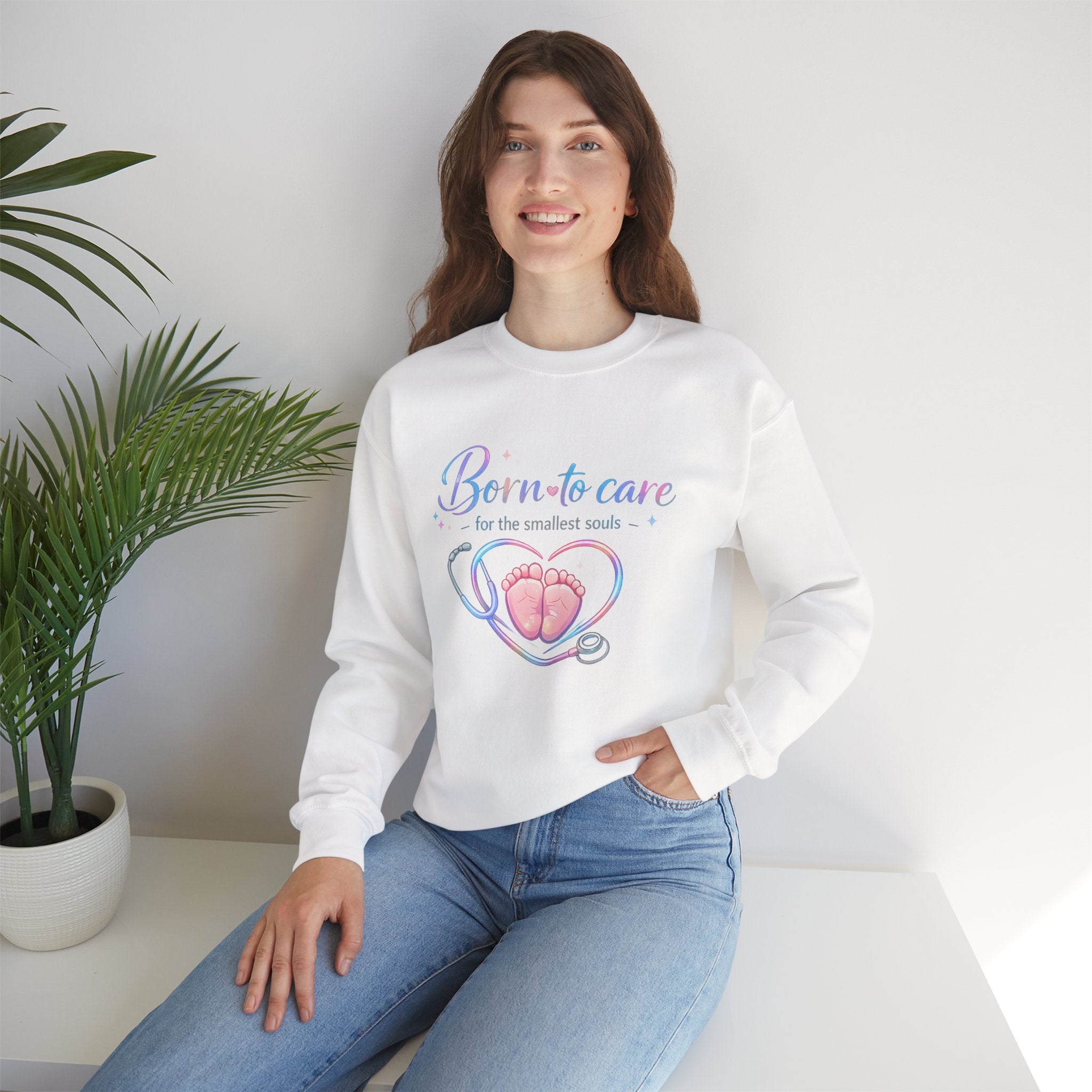 Born to Care for the Smallest Souls Crewneck Sweatshirt