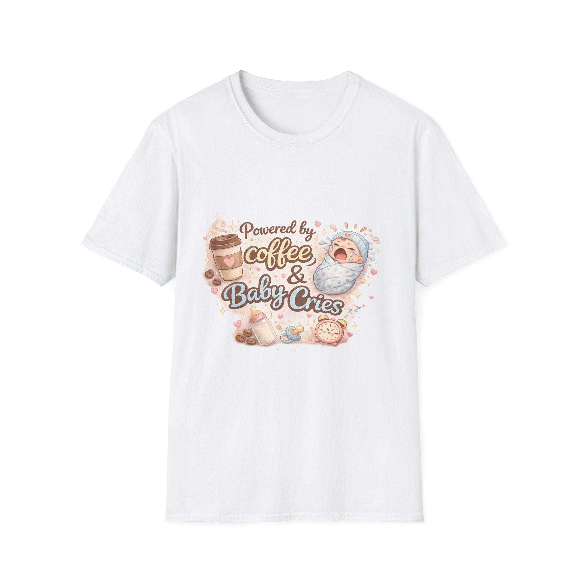 Powered by Coffee & Baby Cries – T-Shirt
