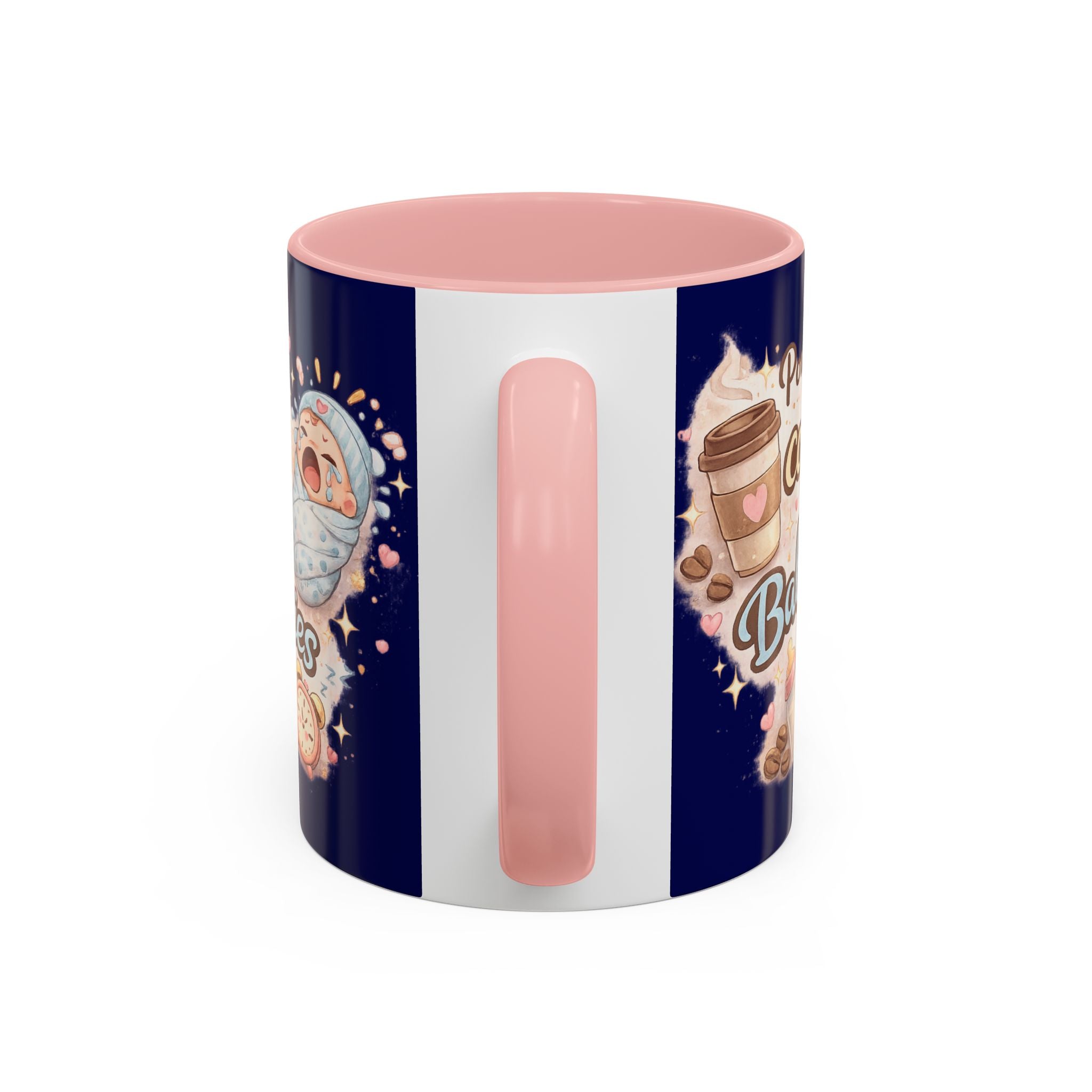 Powered by Coffee & Baby Cries Accent Coffee Mug — 11/15oz
