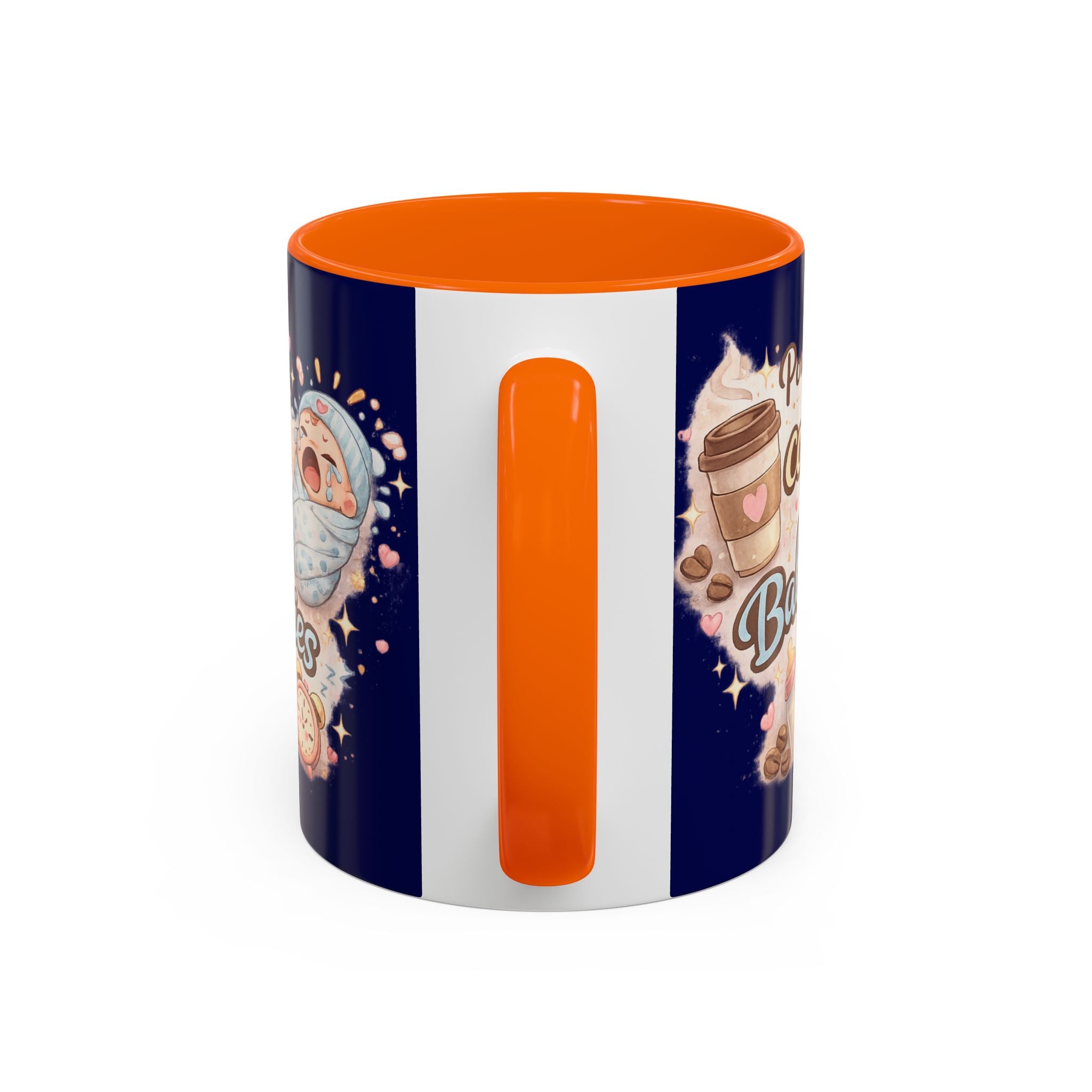 Powered by Coffee & Baby Cries Accent Coffee Mug — 11/15oz