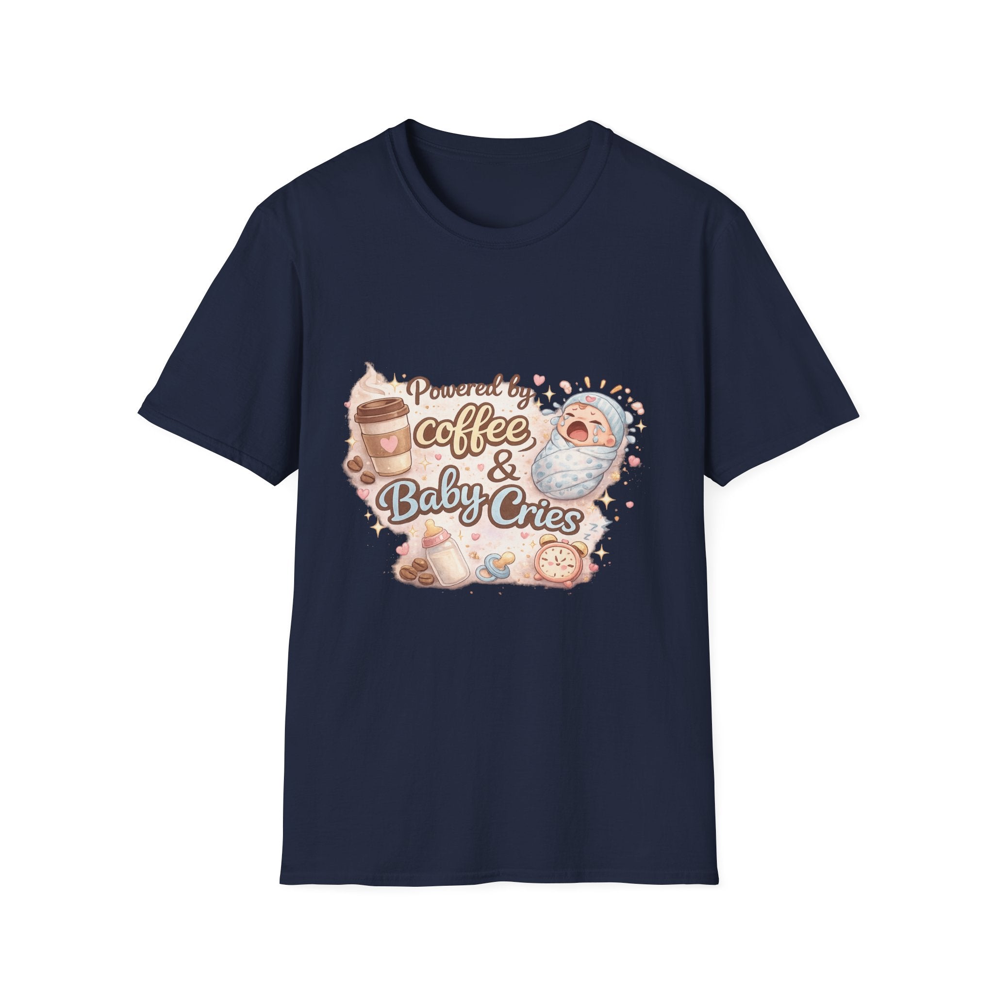 Powered by Coffee & Baby Cries – T-Shirt